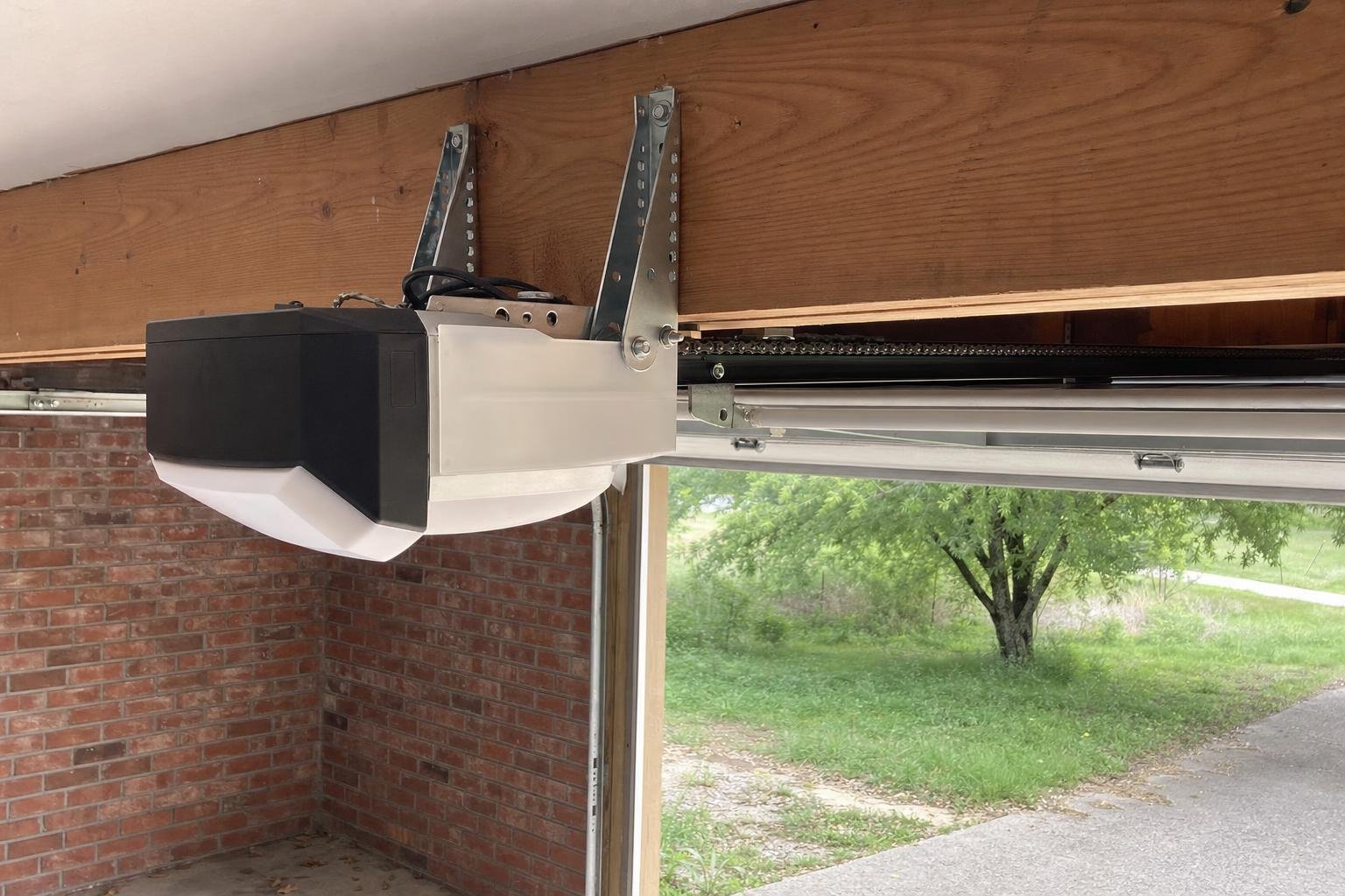 Illustrative image of garage door opener repair work